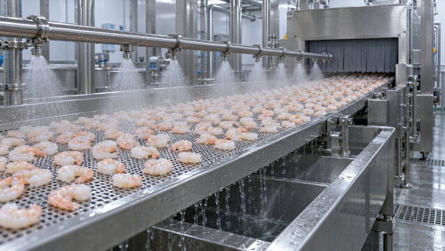 Frozen Shrimp Glazing Conveyor