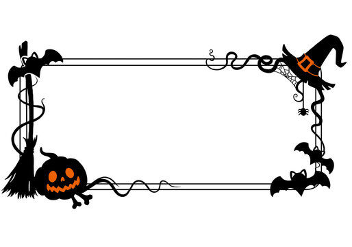 halloween frame with pumpkin
