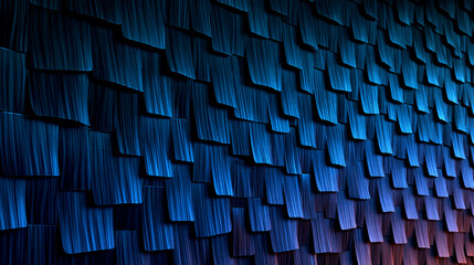Obraz premium Abstract background featuring overlapping rectangular blue shingle tiles