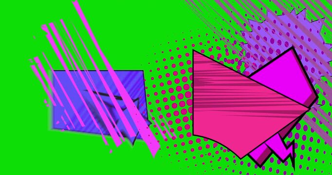 Cartoon background animation, comic book backdrop video. Retro comics pop art design.