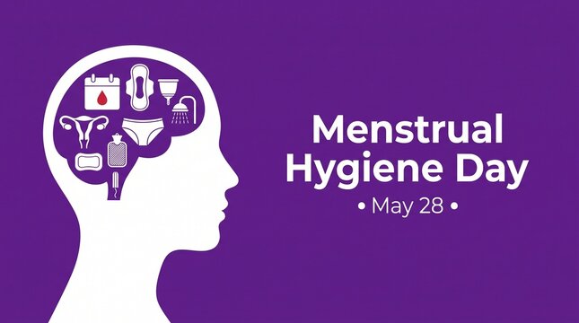 Menstrual hygiene day illustration with brain icons