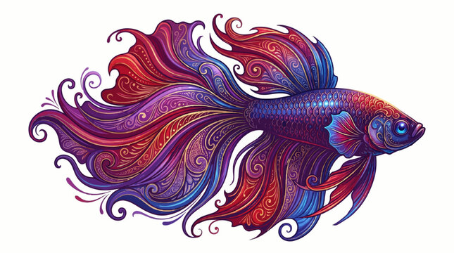 ornamental betta fish swimming
