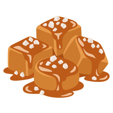 Sweet fudge squares with nut pieces