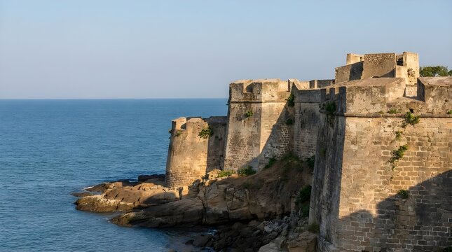 Diu Island Coastal Fort Architecture View