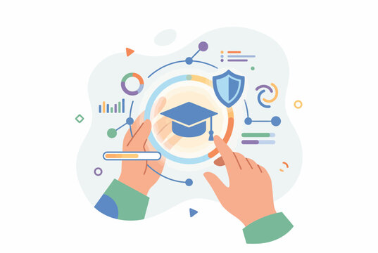 Education and Student Security and Data Protection Illustration