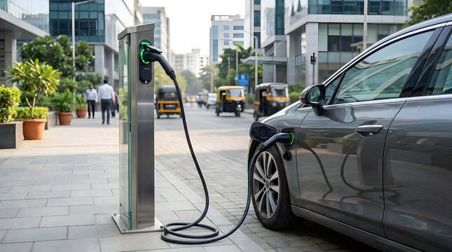 India Electric Vehicle Charging Station Urban Setup