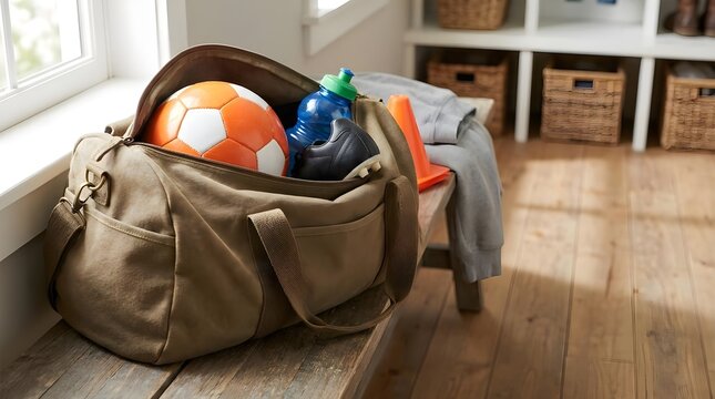 Kids Sports Equipment Bag Packed
