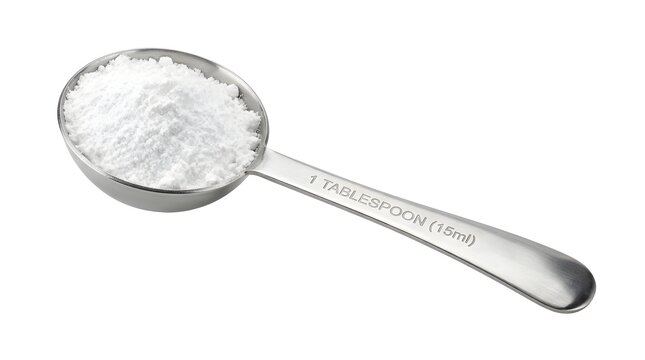 One tablespoon of white powder measuring spoon baking ingredient