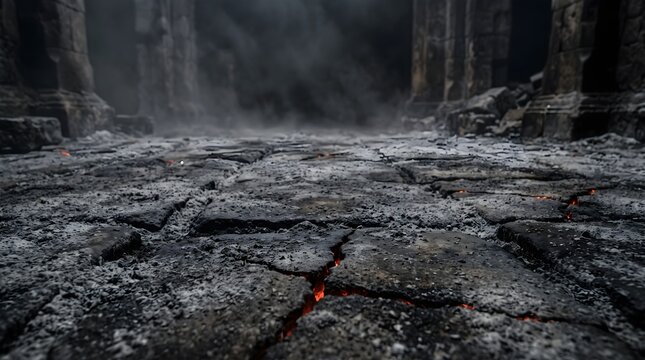 Cracked stone with glowing lava inside background