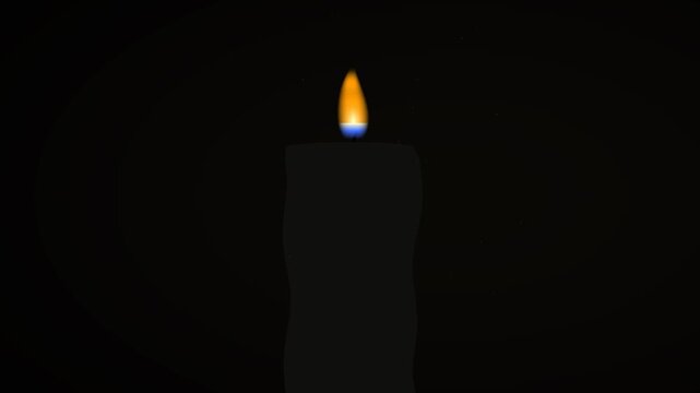 Premium 4K 60FPS seamless looping animation featuring a sacred ivory pillar candle with a procedural dancing flame. Soft subsurface scattering illuminates the wax rim while 400 warm.