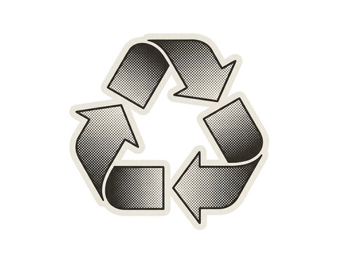 Recycling symbol with circular arrows isolated on transparent background, eco friendly sustainability concept