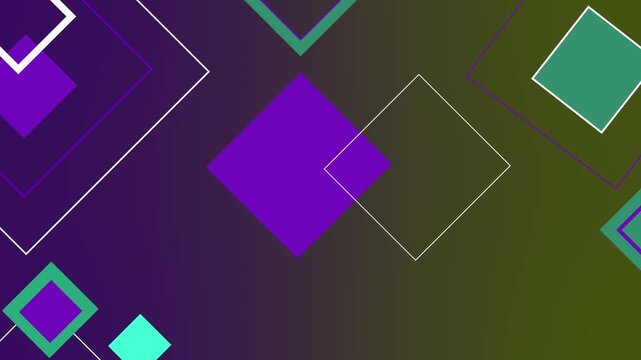 Overlapping geometric diamonds shape background animation