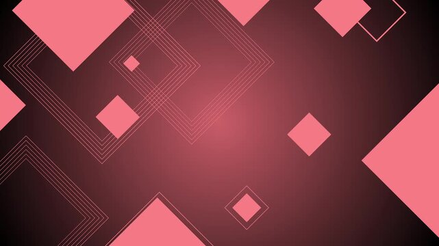 Abstract gradient background solid tilted squares of various sizes animation