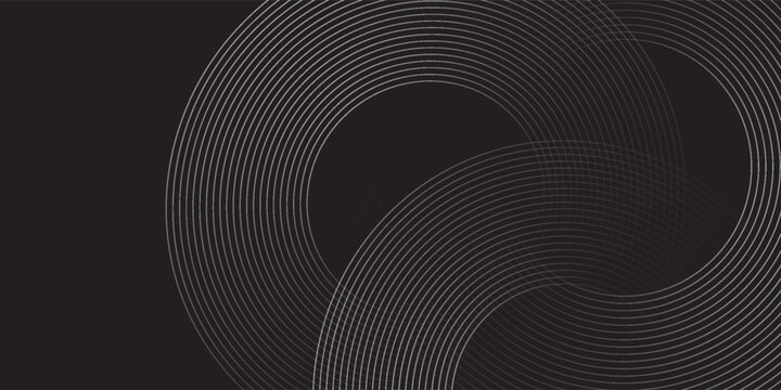 Vector black background with elegant golden circular lines background design geometric