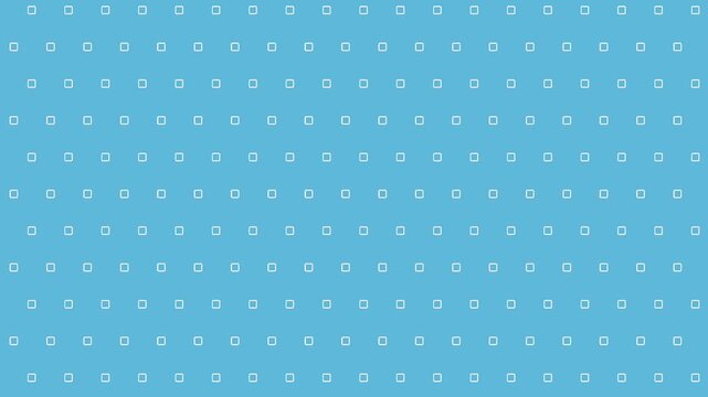 Seamless Moving White Square Grid Pattern on Cyan Blue Background Loop