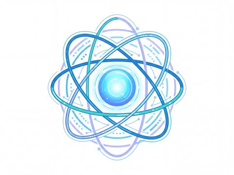 Abstract Glowing Atomic Structure