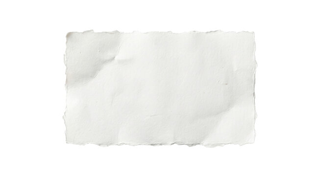 Blank white torn paper sheet rectangle mockup isolated white background professional photography texture