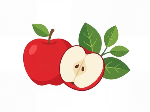 Fresh Red Apple Fruit Illustration