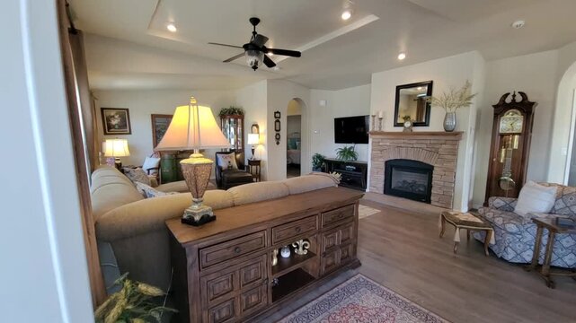 Doorway into cozy living room