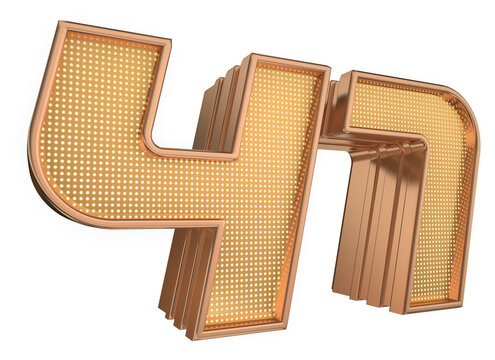 Bold elegant gold 3D Number 47 with Glossy Gold Stroke Futuristic Technology Style