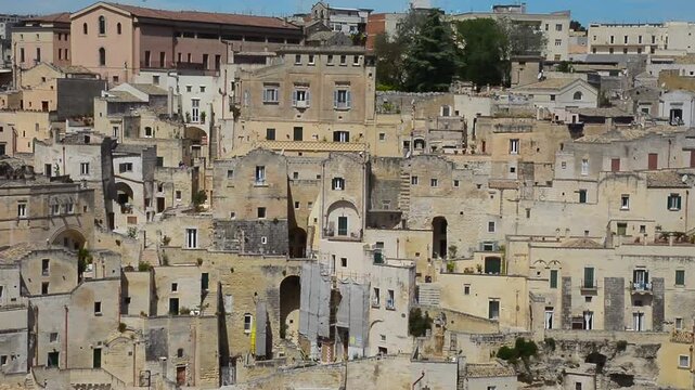 The cave city of Sassi di Matera was the European Capital of Culture in 2019 and is located in the Basilicata region of southern Italy, Southern Europe