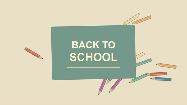 Message de rentr&eacute;e scolaire en style stop motion avec crayons et cahiers