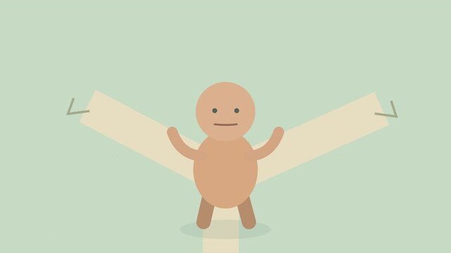 Personnage en p&acirc;te &agrave; modeler prenant confiance &agrave; un embranchement de chemin