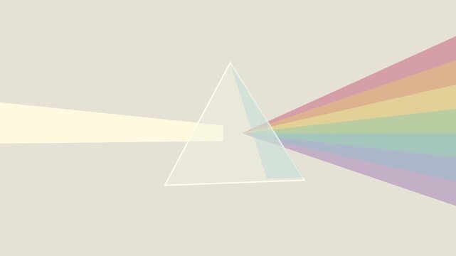 Prisme en verre r&eacute;fl&eacute;chissant d&eacute;composant la lumi&egrave;re en rayons arc-en-ciel