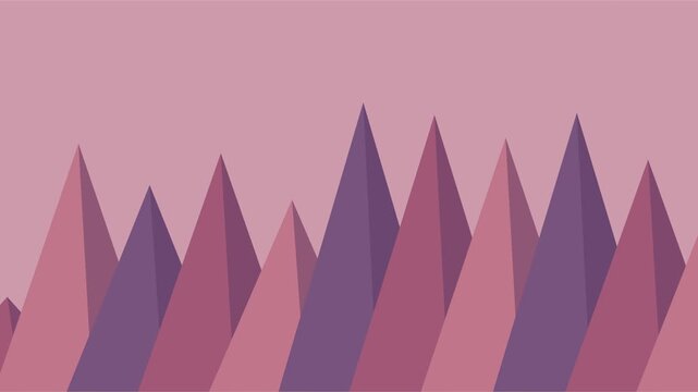 Pics triangulaires rouges et violets dans un paysage abstrait en d&eacute;grad&eacute;
