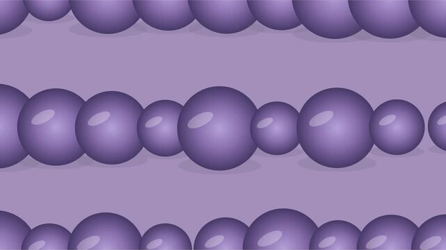Sph&egrave;res violettes brillantes roulant dans un paysage g&eacute;om&eacute;trique surr&eacute;aliste