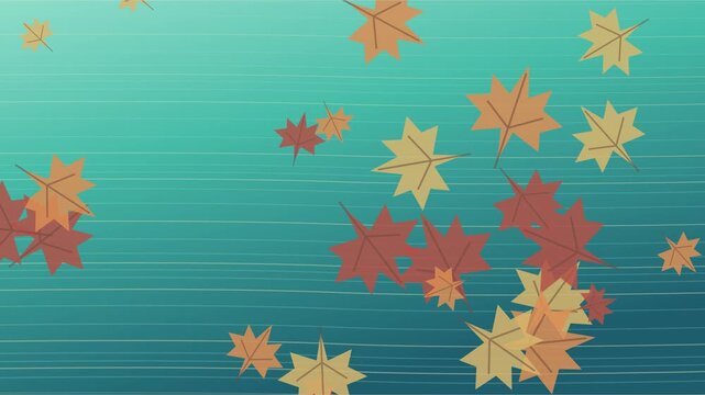 Feuilles d&rsquo;&eacute;rable automnales d&eacute;rivant sous de douces ondulations d&rsquo;eau