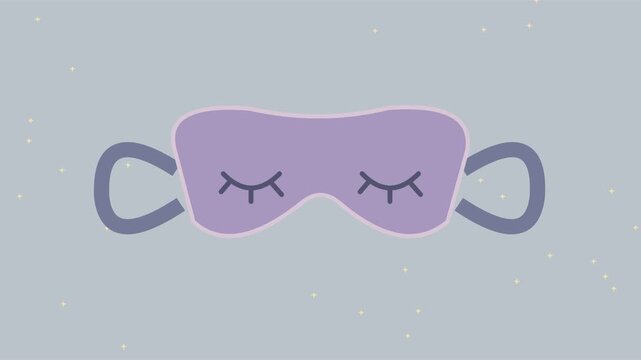 Masque de sommeil avec yeux ferm&eacute;s mignons et &eacute;toiles flottantes