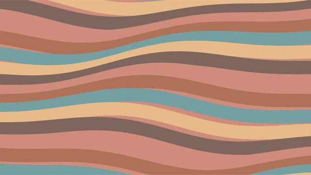 Couches de contours organiques corail, orange, brunes et bleues en mouvement fluide