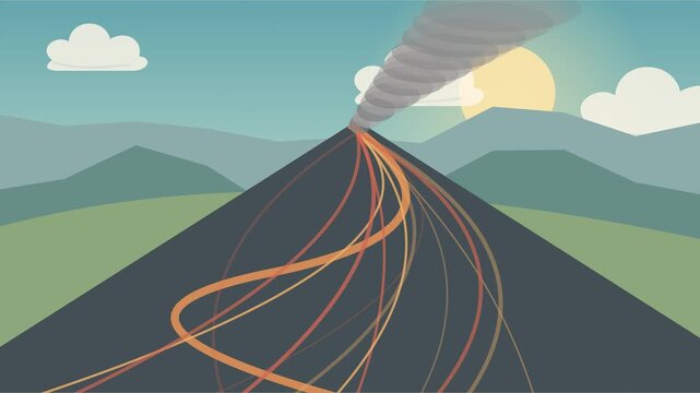 Fissures volcaniques rougeoyantes remplies de lave sous une fum&eacute;e d&eacute;rivante