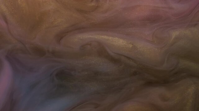 Art fog. Steam flow. Sparkling mist emulsion paint twist stream hypnotic blend. Dissolve pigment curl fluid abstract color background.