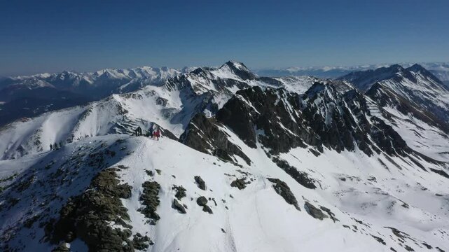 Video am Gipfel des Pirchkogel im Winter, Bergpanorama, Sellraintal, K&uuml;htai, Tirol, &Ouml;sterreich