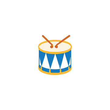 Bavarian Festival Drum Flat Vector Illustration
