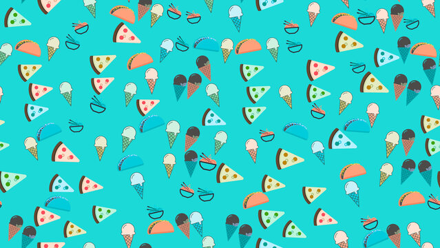 Assorted Food Items Pattern