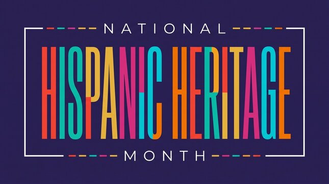 National Hispanic Heritage Month Colorful Typography Design 