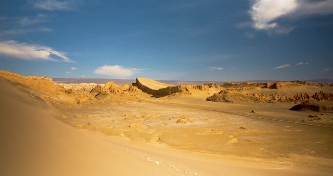 Sandy desert, mountains and moon valley in the Atacama Desert, Chile