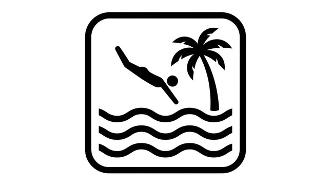 Swimming pool facility icon diving