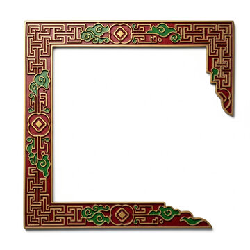 Intricate Decorative Ornament Frame with Oriental Chinese Style and Artistic Details