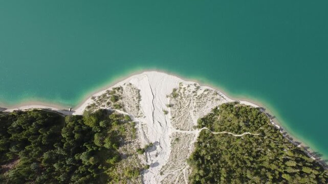 Dry riverbed on the shore of Plansee, Reutte, Ammergau Alps, Tyrol Austria