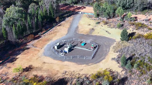Aerial View of Gas Well Site in Australian Bushland