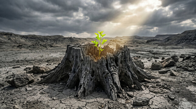 Isaiah 11, The Root of Jesse. A vibrant, green, living shoot miraculously growing directly out of a dead, dry tree stump