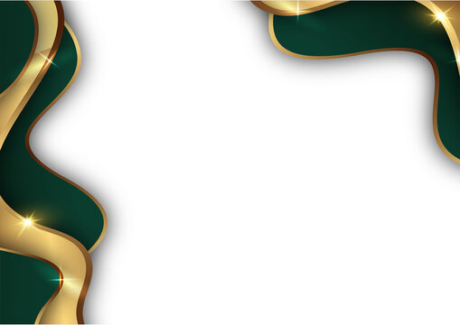 luxury teal and gold wave on white background for corporate certificate background layout