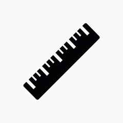 Fototapeta premium Black silhouette ruler icon isolated on a white background for measurement and design
