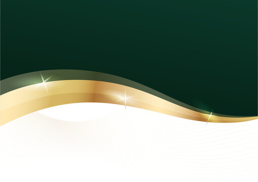 abstract dark green and gold curve on white background for modern corporate background design