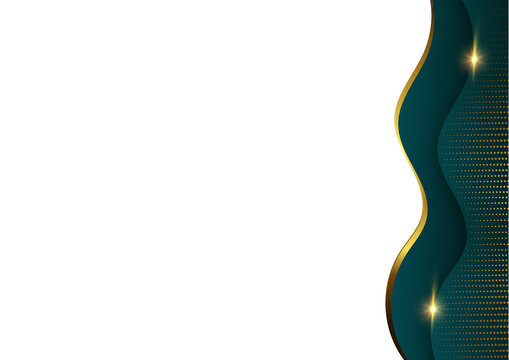 abstract green and gold curve on white background for modern corporate background template