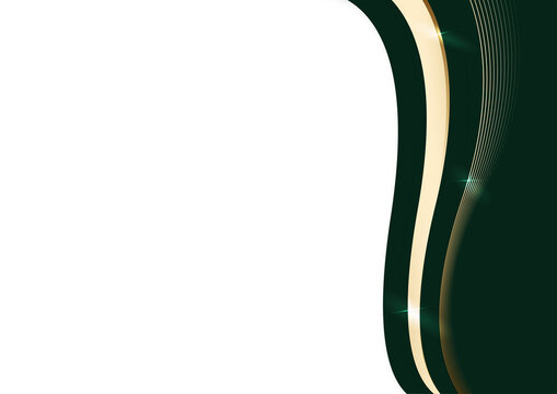 luxury emerald and gold wave on white background for premium corporate background design